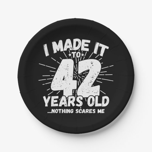 42 Jaar Oud Sarcastisch Meme Grappig 42e Verjaarda Papieren Bordje (Voorkant)