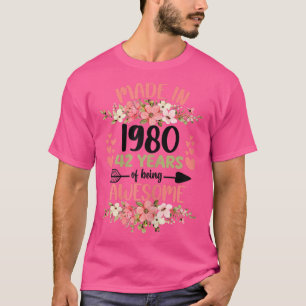 42 jaar oude 42e verjaardag, geboren in 1980, meis t-shirt