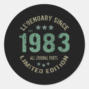 42 jaar oude Bday 1983 Legend 42ste verjaardag cad Ronde Sticker