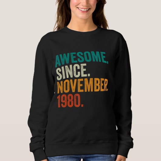 42 jaar oude geschenken Geweldige sinds november 1 Trui (Voorkant)