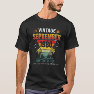 42 jaar oude Retro  september 1980 42e herfst T-shirt