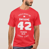 42 jaar oude verjaardag t-shirt (Voorkant)