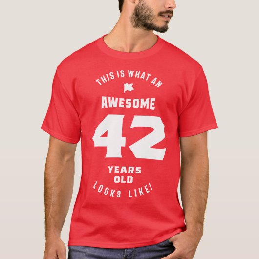 42 jaar oude verjaardag t-shirt (Voorkant)