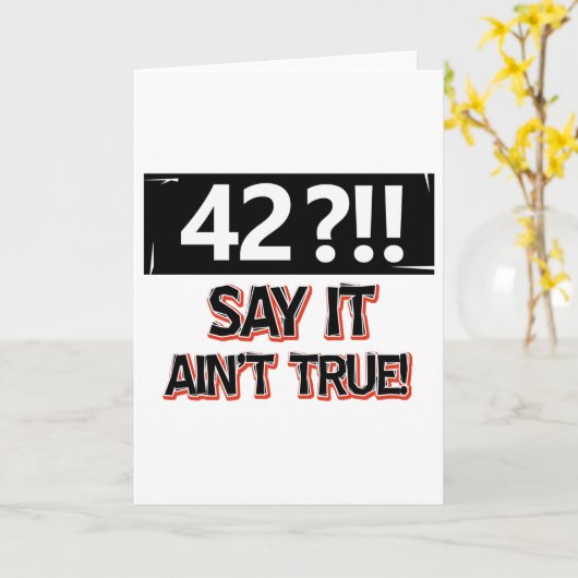 42 jaar oude verjaardagskleding kaart (Gele Bloem)