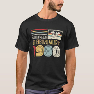 42 jaar oude Vintage februari 1980 42e verjaardag T-shirt