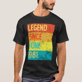 42 jaar Vintage Juni 1981 42e Verjaardag T-shirt