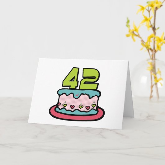 42-jarige verjaardagskaart kaart (Gele Bloem)