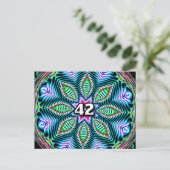 42 (je kan het nummer veranderen) briefkaart (Staand voorkant)