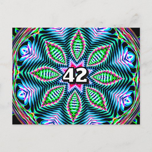 42 (je kan het nummer veranderen) briefkaart (Voorkant)