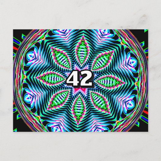 42 (je kan het nummer veranderen) briefkaart (Voorkant)
