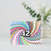 42 (je kan het nummer veranderen) briefkaart (Staand voorkant)