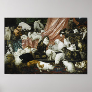 42 Katten en Kittens in een schilderende Vintage Poster