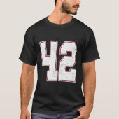 42 overzicht nummer 42 varsity fan sportteam zwart t-shirt (Voorkant)