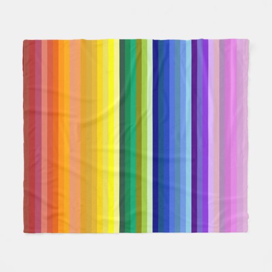 42 Strepen Rainbow Spectrum Fleece Deken (Voorkant (Horizontaal))