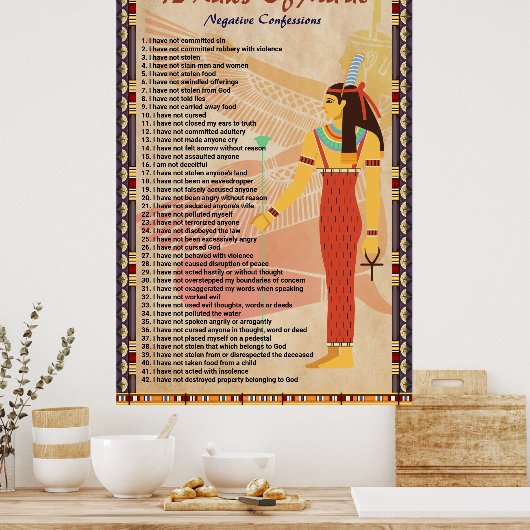 42 wetten van Ma ' at - Poster inzake negatieve co (Keuken)