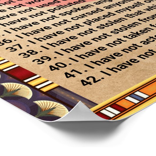 42 wetten van Ma ' at - Poster inzake negatieve co (Hoek)