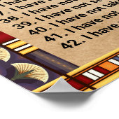 42 Wetten Van Ma'at - Negatieve Belijdenis Poster (Hoek)