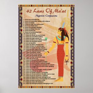 42 Wetten Van Ma'at - Negatieve Belijdenis Poster