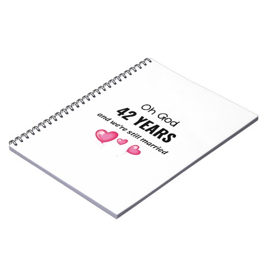 42e bruiloft Jubileum Funny Gift voor hem of haar Notitieboek (Linkerzijde)