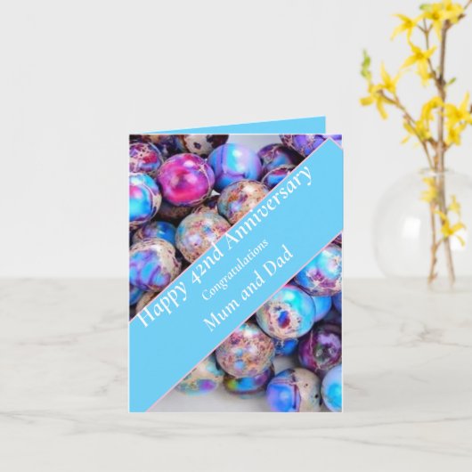 42e bruiloft Jubileum Imperial Jasper Kaart (Gele Bloem)