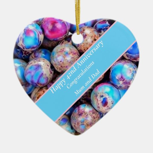 42e bruiloft Jubileum Imperial Jasper Keramisch Ornament (Voorkant)