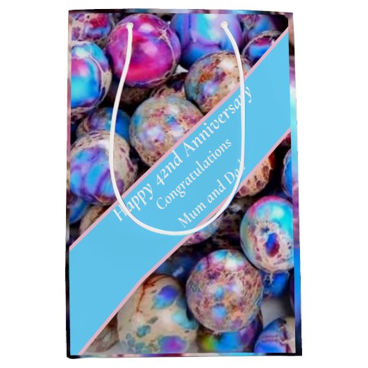 42e bruiloft Jubileum Imperial Jasper Medium Cadeauzakje (Voorkant)