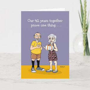 42e bruiloft Jubileum Love Kaart