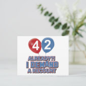 42e jaar oude design briefkaart (Staand voorkant)