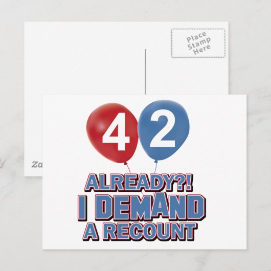 42e jaar oude design briefkaart (Voorkant / Achterkant)