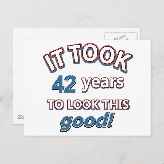 42e jaar oude design briefkaart (Voorkant / Achterkant)