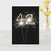 42e jaarsparklers op zwart kaart (Gele Bloem)