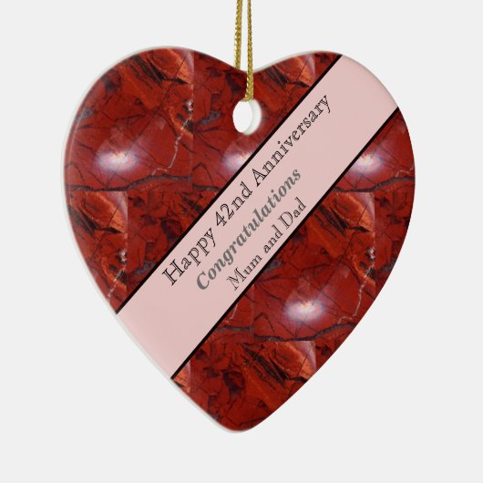 42e Jubileum Jasper Keramisch Ornament (Rechts)