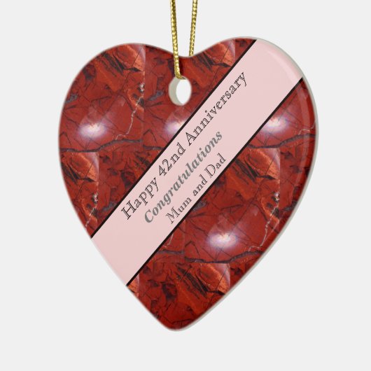 42e Jubileum Jasper Keramisch Ornament (Links)