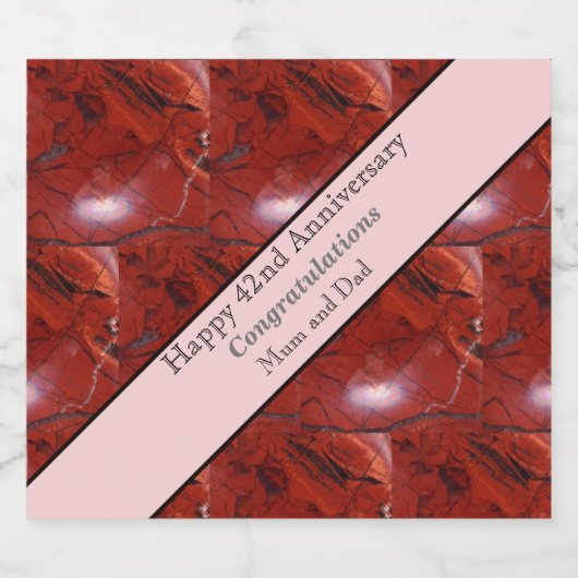 42e Jubileum Jasper Sparkling Wijnetiket (Enkel label)