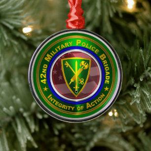 42e kerst van de militaire politie-brigade metalen ornament