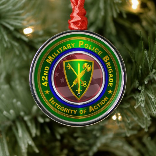 42e kerst van de militaire politie-brigade metalen ornament (Boom)