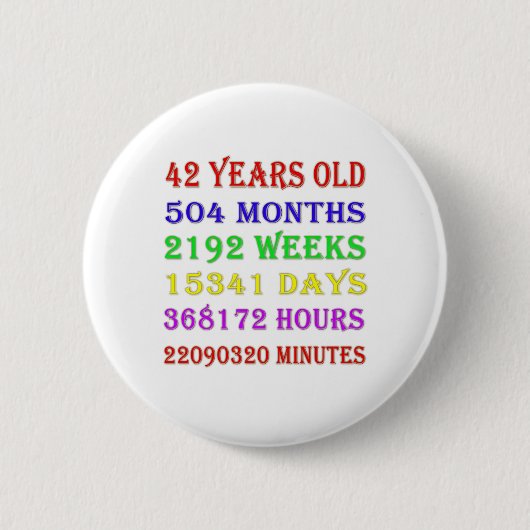 42e mijlpalen van de verjaardag ronde button 5,7 cm (Voorkant)