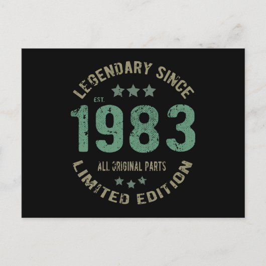 42e verjaardag 1983 Legende 42e verjaardag cadeau Briefkaart (Voorkant)