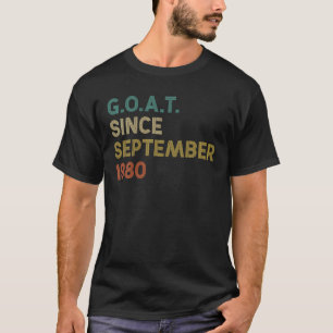 42e verjaardag 42 jaar oud GOAT sinds 19 september T-shirt