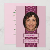 42e verjaardag Afbeelding en naam van de uitnodigi Kaart (Voorkant / Achterkant)