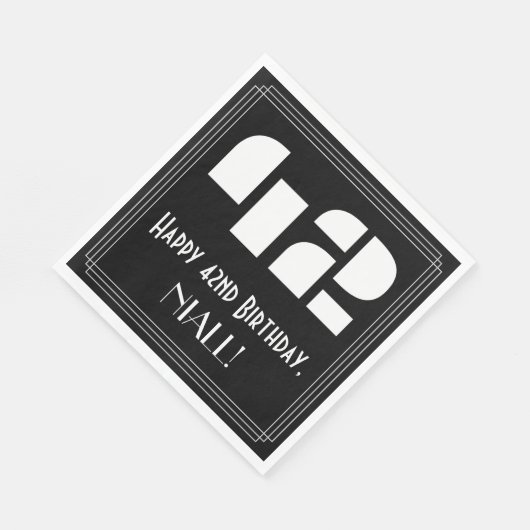 42e verjaardag: Art Deco geïnspireerd look "42" + Servet (Hoek)