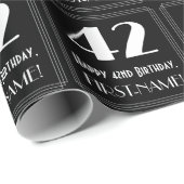 42e verjaardag - Art Deco Geïnspireerde look "42", Cadeaupapier (Rol Hoek)