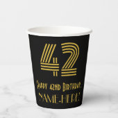 42e verjaardag: Art Deco Geïnspireerde look "42" e Papieren Bekers (Achterkant)