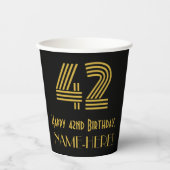 42e verjaardag: Art Deco Geïnspireerde look "42" e Papieren Bekers (Voorkant)