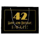 42e verjaardag — Art Deco geïnspireerde look "42"  Groot Cadeauzakje (Achterkant)