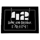 42e verjaardag ~ Art Deco geïnspireerde look "42" Groot Cadeauzakje (Voorkant)