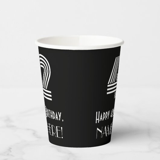 42e verjaardag — Art Deco Geïnspireerde look "42"  Papieren Bekers (Links)