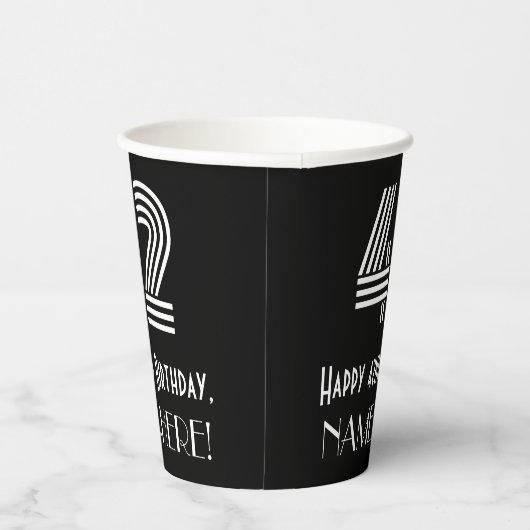 42e verjaardag — Art Deco Geïnspireerde look "42"  Papieren Bekers (Rechts)