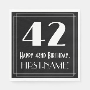 42e verjaardag ~ Art Deco geïnspireerde look "42", Servet