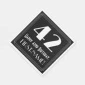 42e verjaardag ~ Art Deco geïnspireerde look "42", Servet (Hoek)